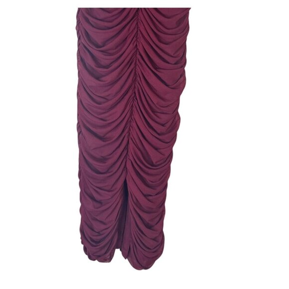 NWT Dress The Population Small Ruched Burgundy Strapless Midi Dress - Picture 12 of 14